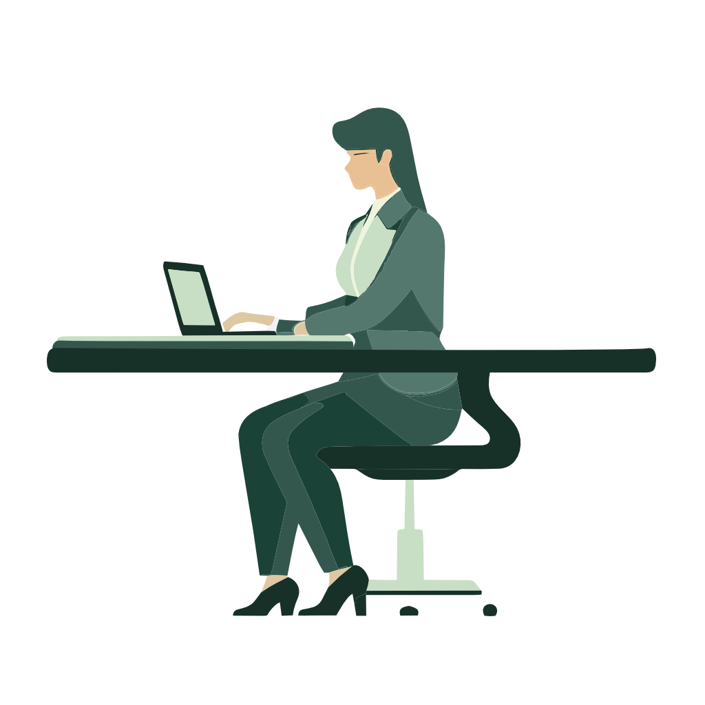 Professional woman working on a laptop